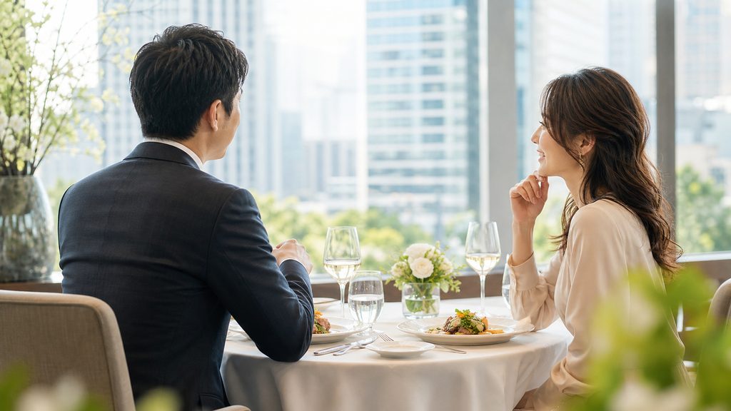 高評価をもらう条件と初回デートの設計のイメージ